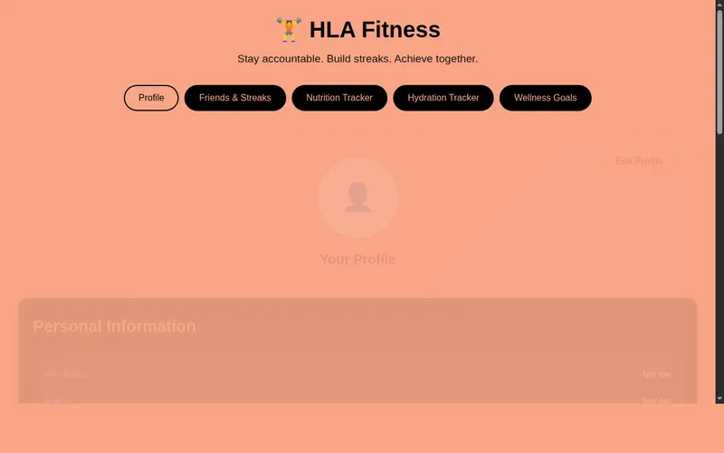 Screenshot of HLA Fitness