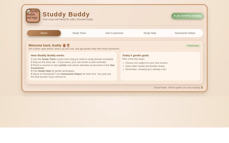 Screenshot of StudBud
